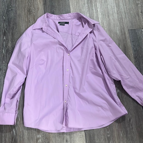 Ralph Lauren Tops - Ralph Lauren womens light purple collared button down shirt cotton 3x